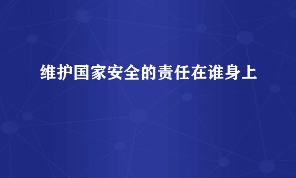 维护国家安全的责任在谁身上