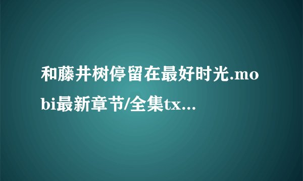 和藤井树停留在最好时光.mobi最新章节/全集txt免费下载