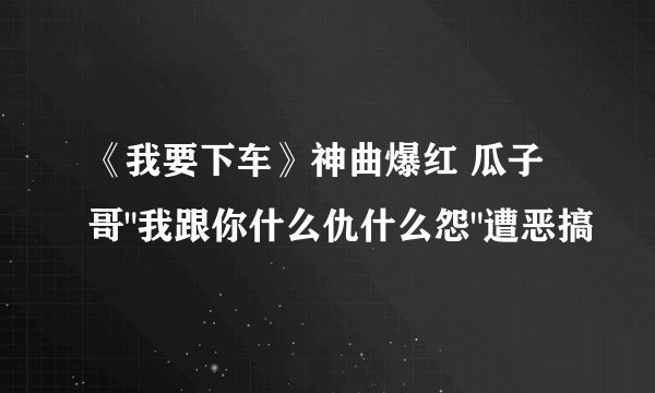 《我要下车》神曲爆红 瓜子哥