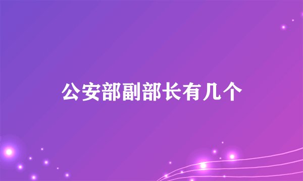 公安部副部长有几个