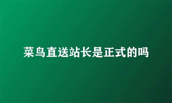 菜鸟直送站长是正式的吗