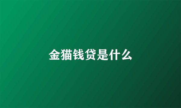金猫钱贷是什么