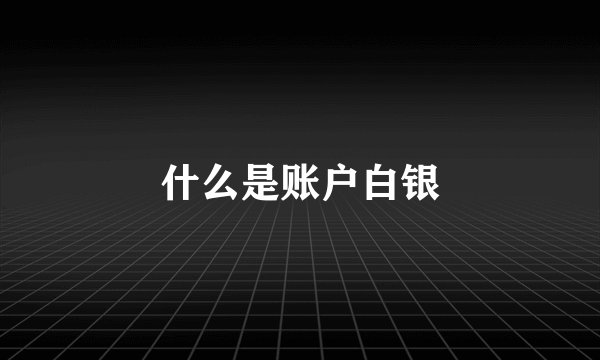 什么是账户白银