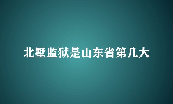 北墅监狱是山东省第几大