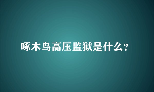 啄木鸟高压监狱是什么？