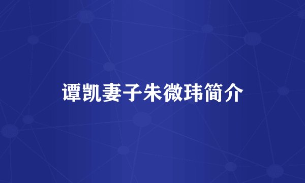 谭凯妻子朱微玮简介