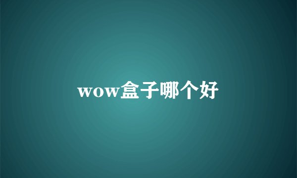 wow盒子哪个好