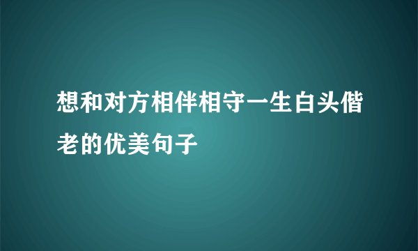 想和对方相伴相守一生白头偕老的优美句子