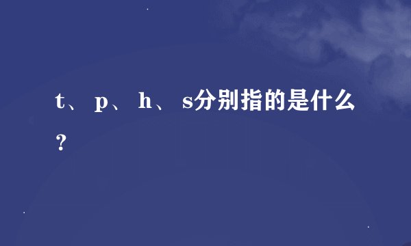 t、 p、 h、 s分别指的是什么？
