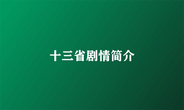 十三省剧情简介