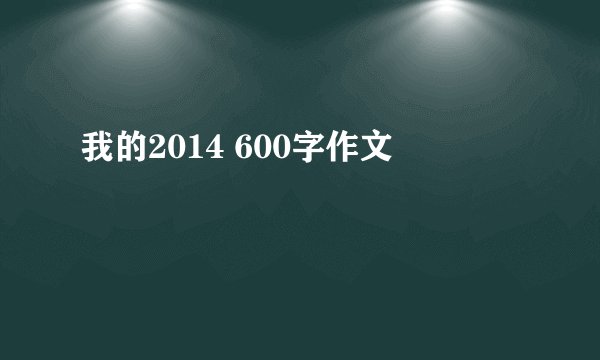 我的2014 600字作文