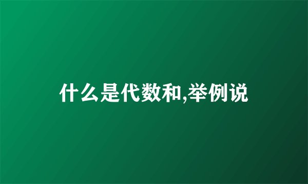 什么是代数和,举例说