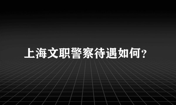 上海文职警察待遇如何？