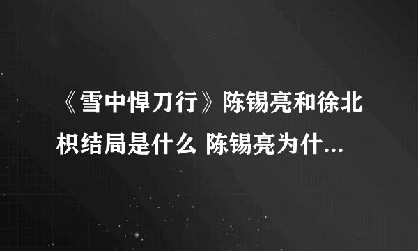 《雪中悍刀行》陈锡亮和徐北枳结局是什么 陈锡亮为什么不能当首辅
