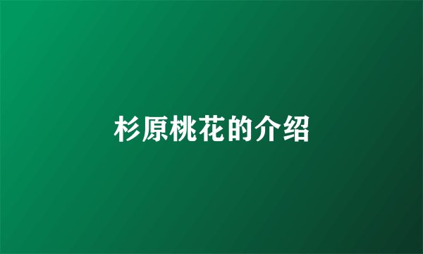 杉原桃花的介绍