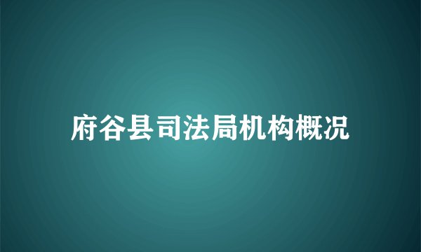 府谷县司法局机构概况