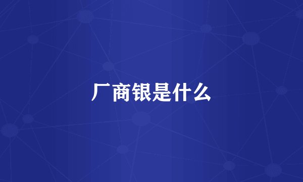 厂商银是什么