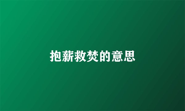 抱薪救焚的意思