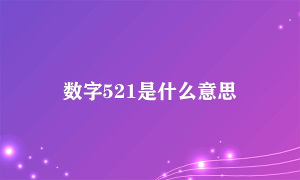 数字521是什么意思