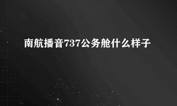 南航播音737公务舱什么样子