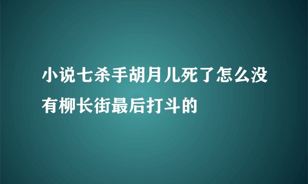 小说七杀手胡月儿死了怎么没有柳长街最后打斗的