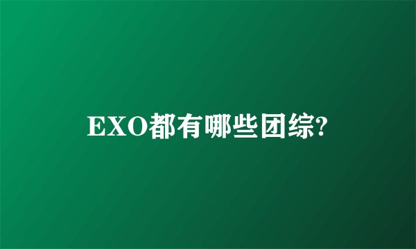 EXO都有哪些团综?