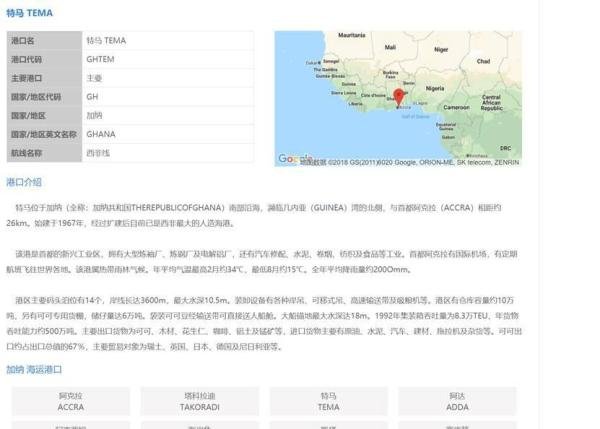 加纳港口TEMA介绍和中国到tema海运运费