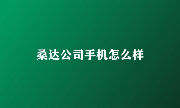 桑达公司手机怎么样