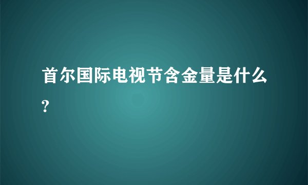 首尔国际电视节含金量是什么?
