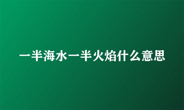 一半海水一半火焰什么意思