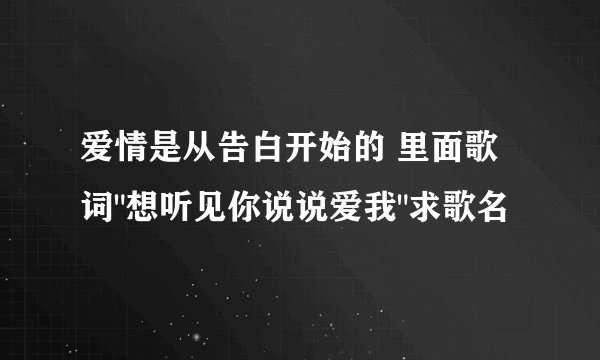 爱情是从告白开始的 里面歌词
