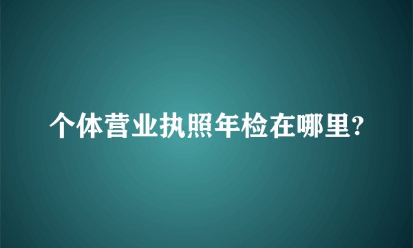 个体营业执照年检在哪里?