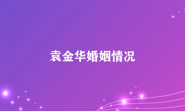 袁金华婚姻情况