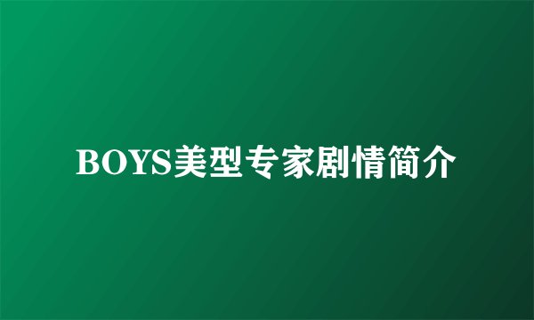 BOYS美型专家剧情简介