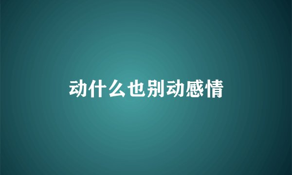 动什么也别动感情