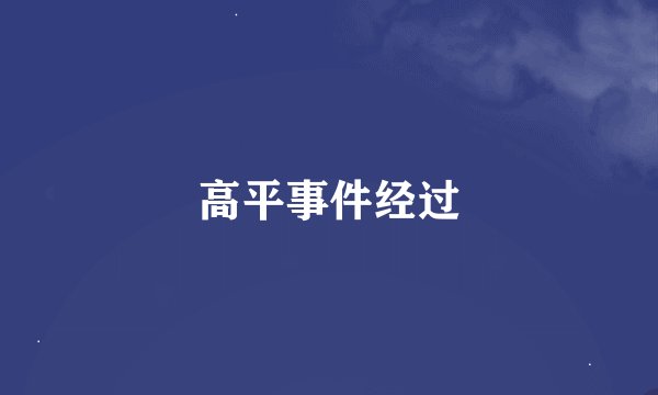 高平事件经过