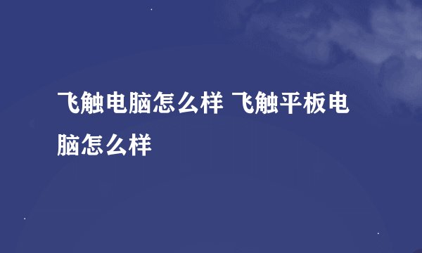 飞触电脑怎么样 飞触平板电脑怎么样