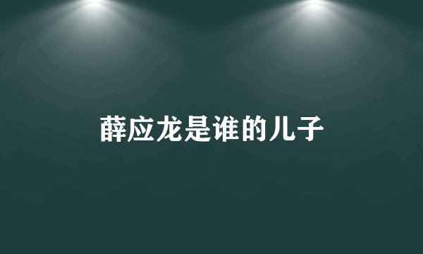 薛应龙是谁的儿子