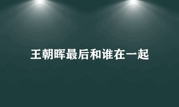 王朝晖最后和谁在一起