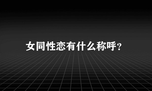女同性恋有什么称呼？