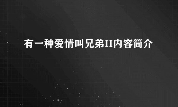 有一种爱情叫兄弟II内容简介