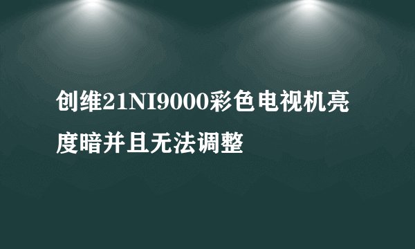 创维21NI9000彩色电视机亮度暗并且无法调整