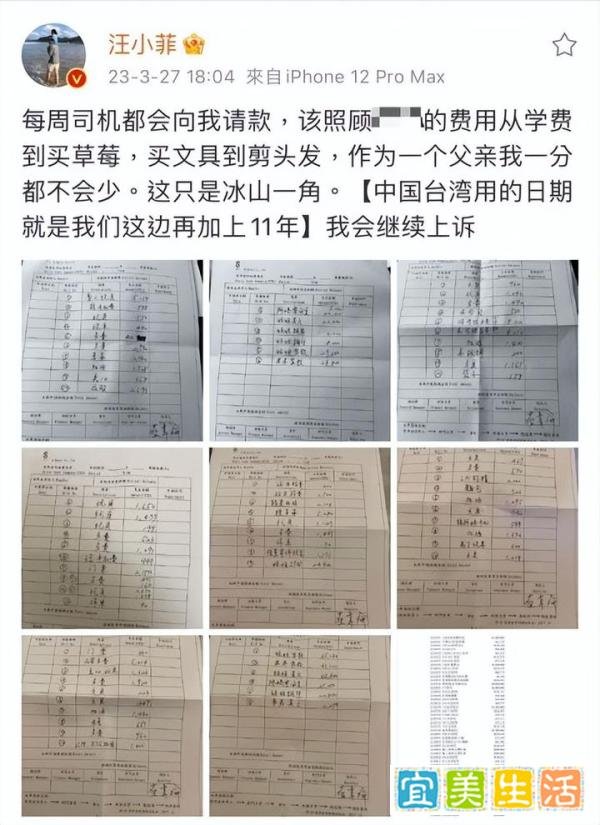 汪小菲不服判扬言上诉，公开请款账单，怒斥大S买面包草莓都请款