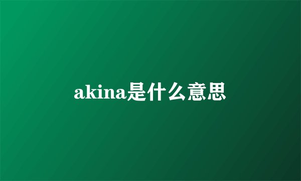 akina是什么意思
