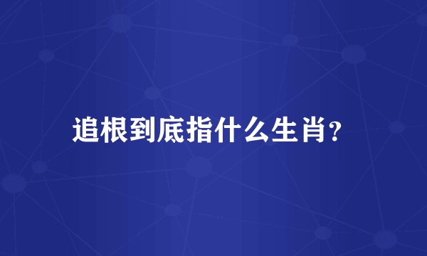 追根到底指什么生肖？