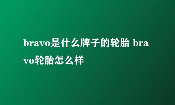 bravo是什么牌子的轮胎 bravo轮胎怎么样