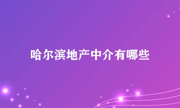 哈尔滨地产中介有哪些