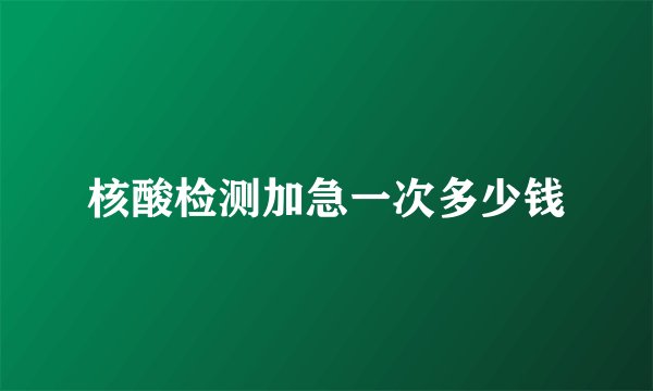 核酸检测加急一次多少钱