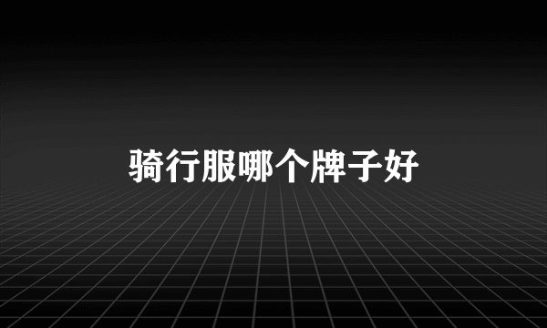 骑行服哪个牌子好