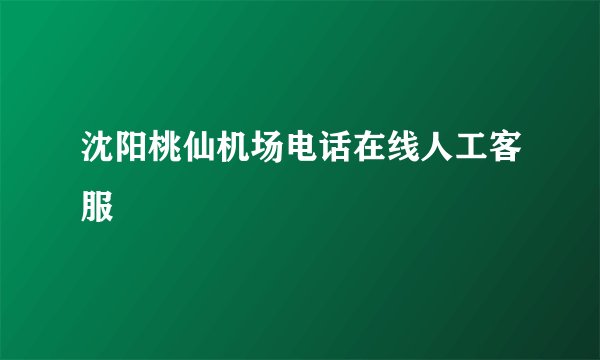 沈阳桃仙机场电话在线人工客服